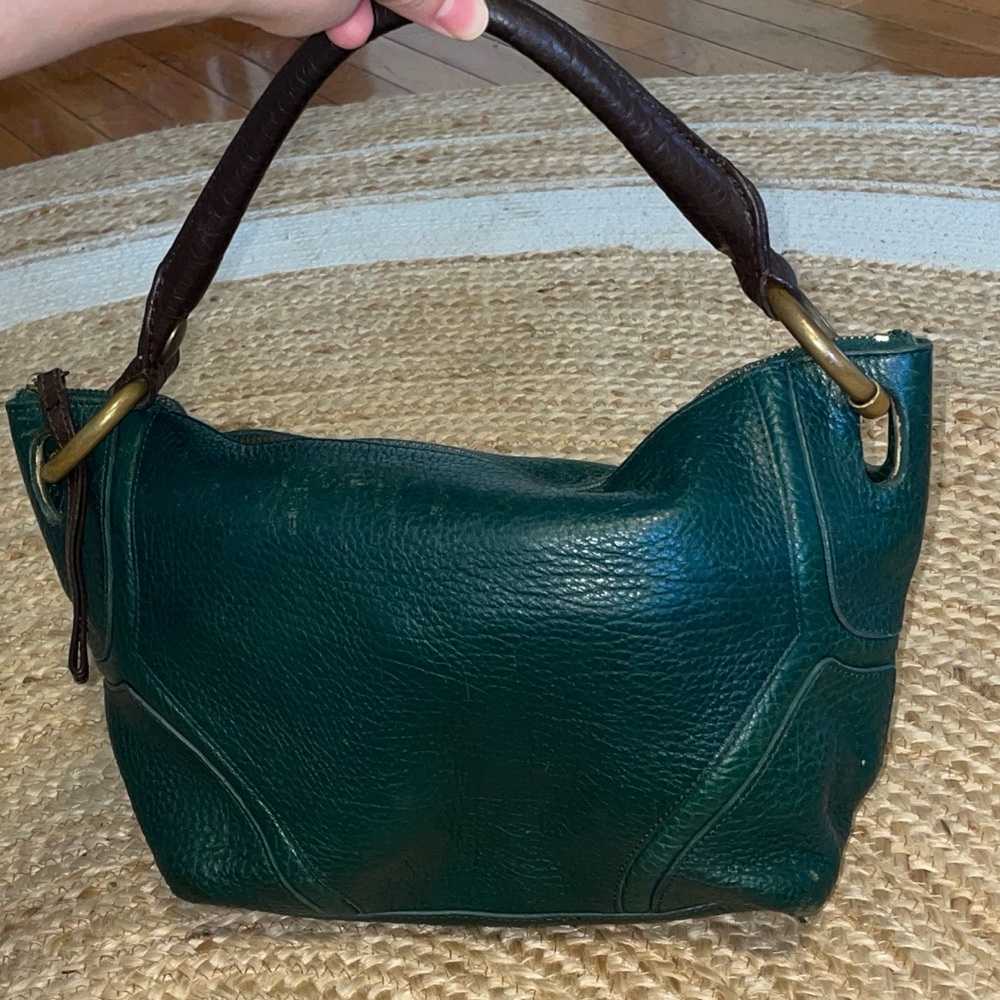Kenneth Cole Green Leather Hobo Shoulder Bag